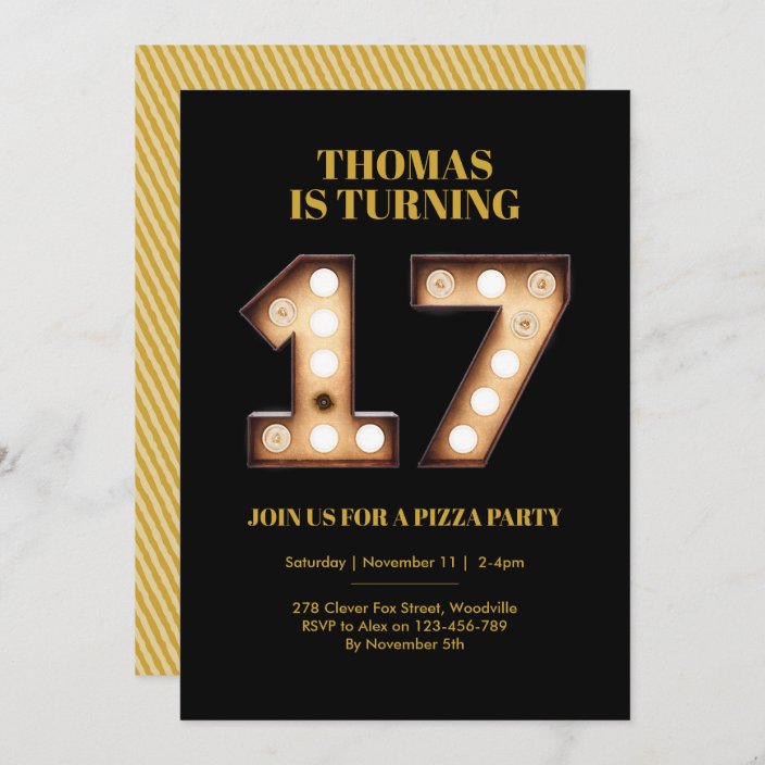 Teenage 17th birthday invitation | Zazzle.co.uk