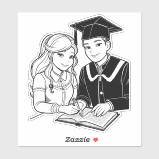 Teenage Boy and Girl Studying