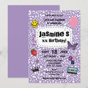 Teenage Dream Birthday Invitation Lavender