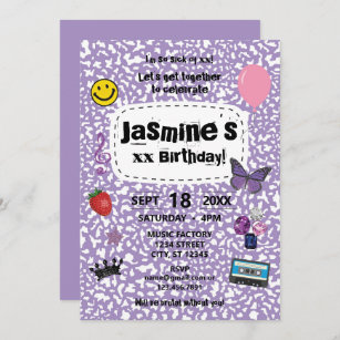 Teenage Dream Birthday Invitation Lavender