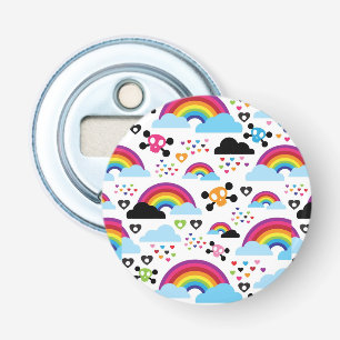 Teenage emo rainbow skull background bottle opener
