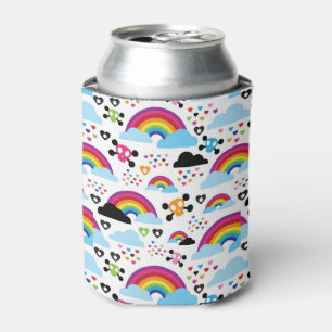 Teenage emo rainbow skull background can cooler
