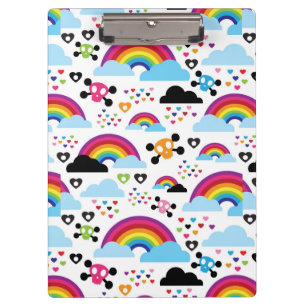 Teenage emo rainbow skull background clipboard