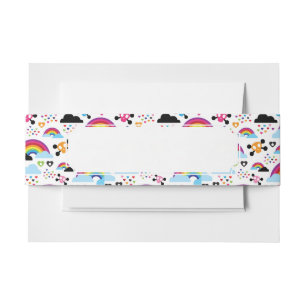 Teenage emo rainbow skull background invitation belly band