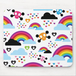 Teenage emo rainbow skull background mouse mat