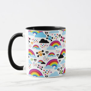 Teenage emo rainbow skull background mug