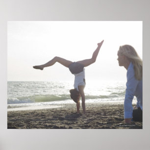 Teenage girl performs gymnastic feat, mum poster