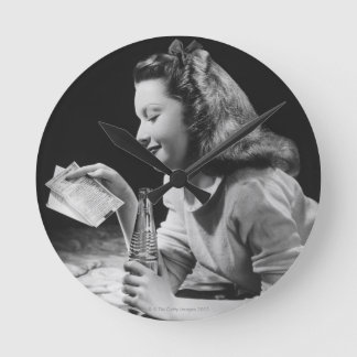 Teenage Girl Round Clock