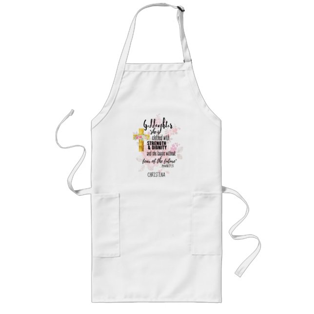 Teenage Goddaughter Gift Personalised Proverb Long Apron (Front)