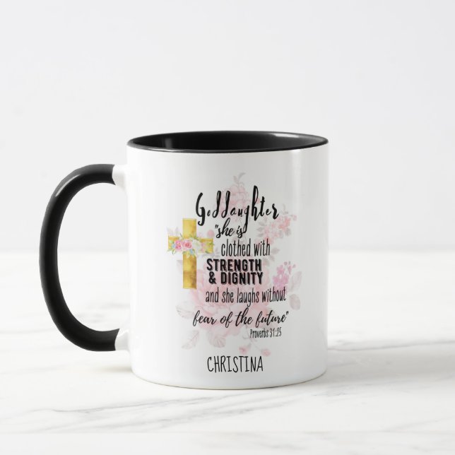 Teenage Goddaughter Gift Personalised Proverb Mug (Left)
