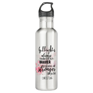 Teenage GODDAUGHTER Motivational Quote Floral 710 Ml Water Bottle