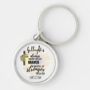 Teenage GODDAUGHTER Motivational Quote Sunflowers  Key Ring