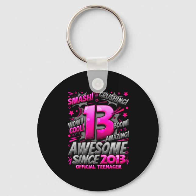 Teenager 13 Year Old Boys 13th Birthday Boy  Key Ring (Front)