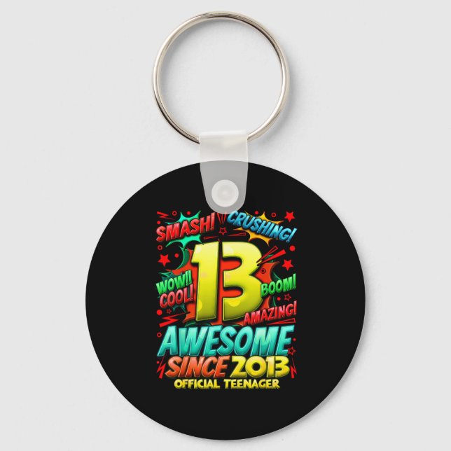 Teenager 13 Year Old Boys 13th Birthday Boy  Key Ring (Front)