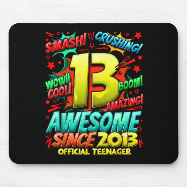 Teenager 13 Year Old Boys 13th Birthday Boy  Mouse Mat (Front)