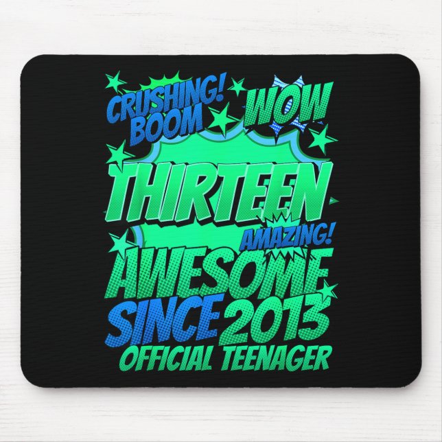 Teenager 13 Year Old For Boys 13 Year Old Boy  Mouse Mat (Front)