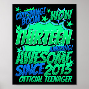 Teenager 13 Year Old For Boys 13 Year Old Boy Poster