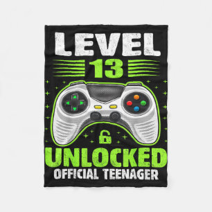 Teenager 13th birthday level 13 unlocked fleece blanket