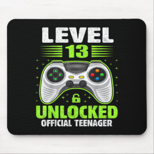Teenager 13th birthday level 13 unlocked mouse mat