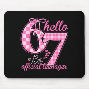 Teenager 13th birthday six seven pink coquette bow mouse mat