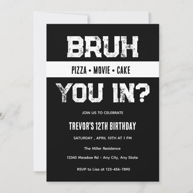Teenager Birthday Invitation (Front)