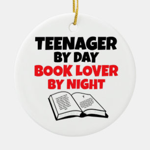 Teenager by Day Book Lover by Night Ceramic Tree Decoration