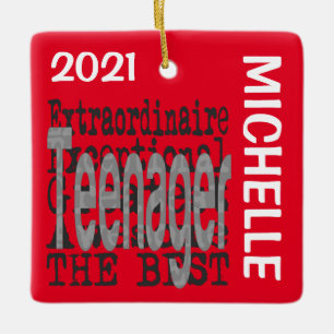 Teenager Extraordinaire CUSTOM Ceramic Ornament