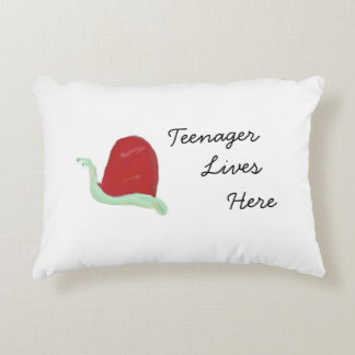 Teenager Lives Here - Red Snail Decorative Cushion