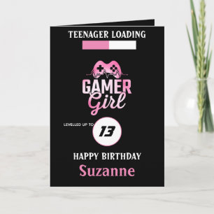 Teenager Loading Gamer Girl Levelled Up  Card