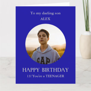 Teenager photo BIG birthday card son, 13 year old