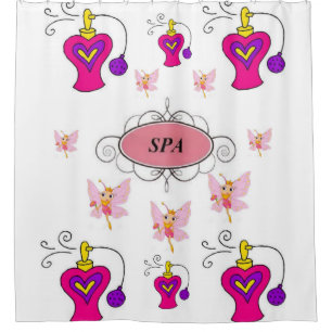 Teenager pink spa white showercurtain shower curtain