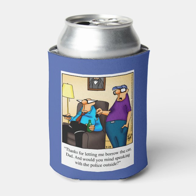 Teenagers And The Family Car Humour Can Cooler (Can Front)