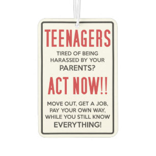Teenagers, Tired of Being Harassed? Act Now!! Car Air Freshener