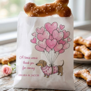 Teenie Weenie Thank You Dachshund Baby Girl Doggie Favour Bags