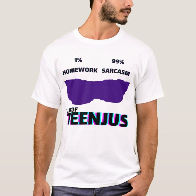 TeenJus – Official Sarcasm Uniform" T-Shirt (Front)