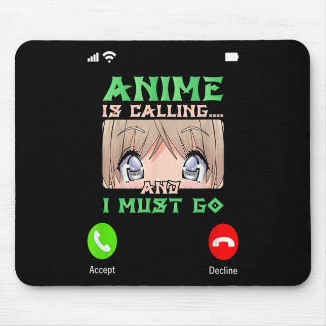 Teens Anime Merch Boys Mens  Girls Anime is Callin Mouse Mat (Front)