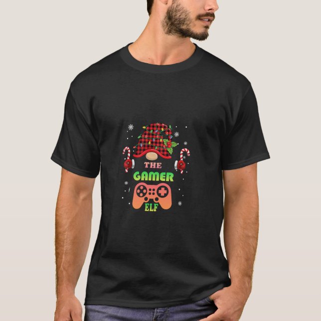Teens Gaming Xmas Christmas Elf Gamer Controller  T-Shirt (Front)