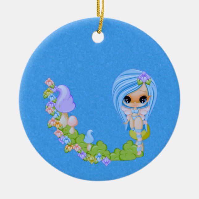 Teensy Fae Cute Faery Ceramic Tree Decoration (Front)
