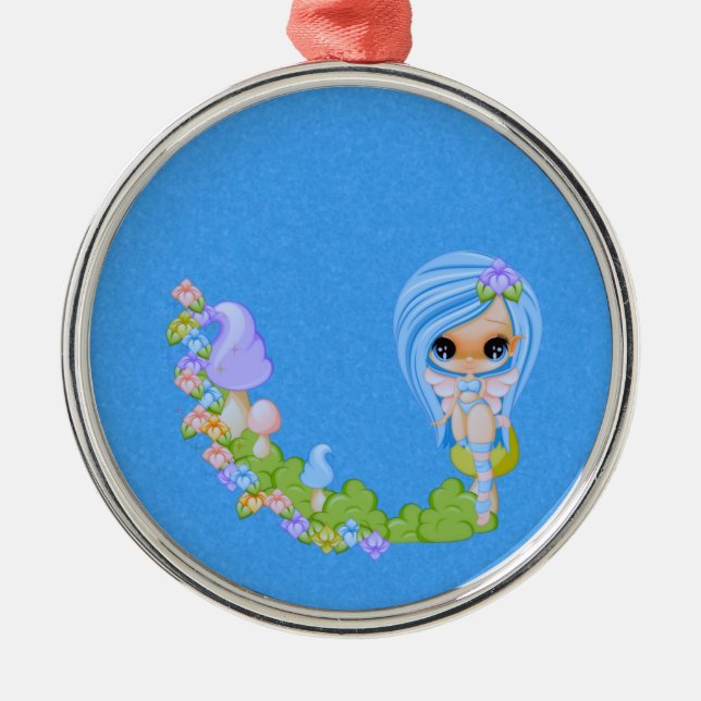 Teensy Fae Cute Faery Metal Tree Decoration (Front)