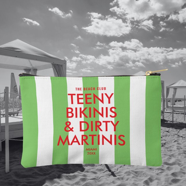 Teeny Bikinis & Dirty Martinis Beach Club Stripe Accessory Pouch (Creator Uploaded)