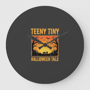 Teeny Tiny Halloween Tale Haunted Forest Design_1 Large Clock