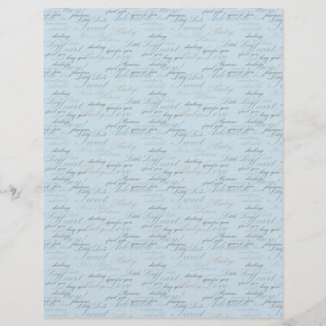 Teeny Toes BLU Dual Sided Scrapbook Paper (Front)