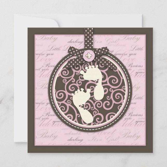 Teeny Toes PNK Invitation Square (Front)