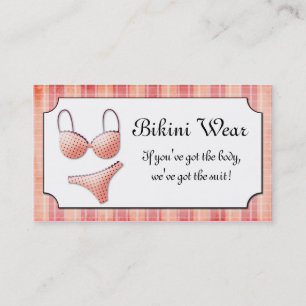 Teeny Weenie Pink Bikini Plaid  Business Card