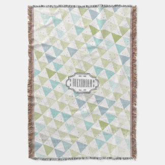 Teepee Aqua Green and Grey Moon Clouds Lodge Boys Throw Blanket