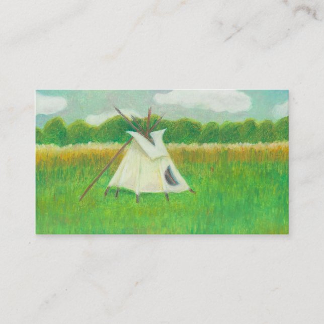 Teepee central Minnesota landscape drawing tipi Business Card (Front)