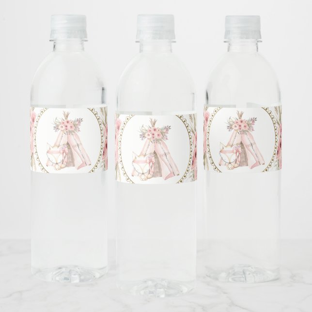 TeePee Fox Baby Shower Water Bottle Labels (Bottles)