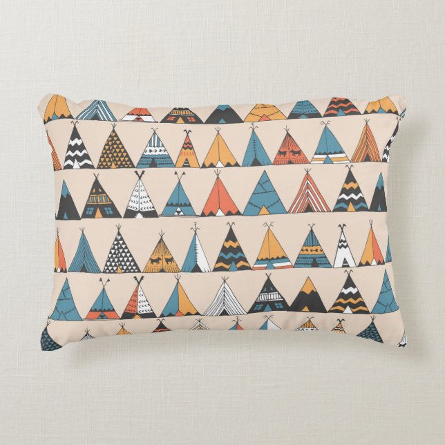 Teepee pattern. Wigwam native american summer tent Decorative Cushion (Front)