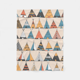 Teepee pattern. Wigwam native american summer tent Fleece Blanket