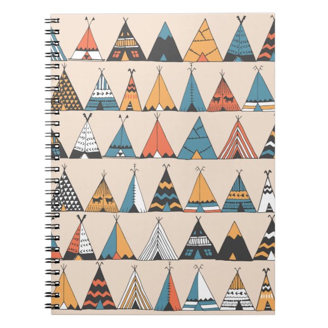Teepee pattern. Wigwam native american summer tent Notebook (Front)